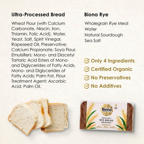 Biona Organic Rye Bread Sliced 500g - British product