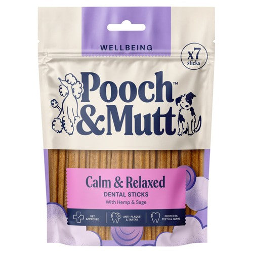 Pooch & Mutt calming dental sticks for dogs 7 pack, imported from the UK