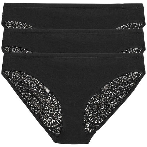 MS Body Lace Bikini Knickers 3 Pack 14 Black