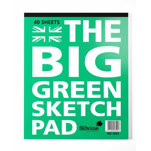 Sinclairs Silvine Big Green Recycled Sketch Book 243 x 316mm (British brand)