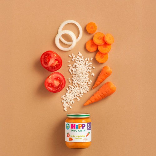 HiPP Organic Tasty Vegetable Risotto baby food jar 125g, UK version