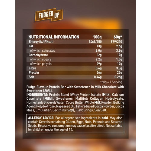Grenade Fudged Up Protein Bar Chocolate Fudge 60g, UK version