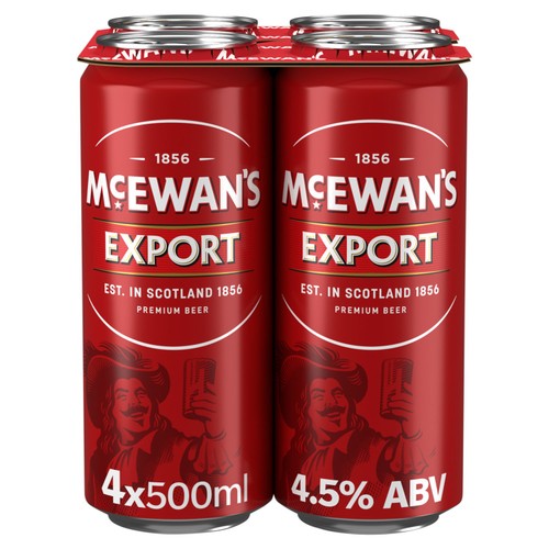 McEwan's Export Premium Ale 4-pack cans 500ml, imported from the UK