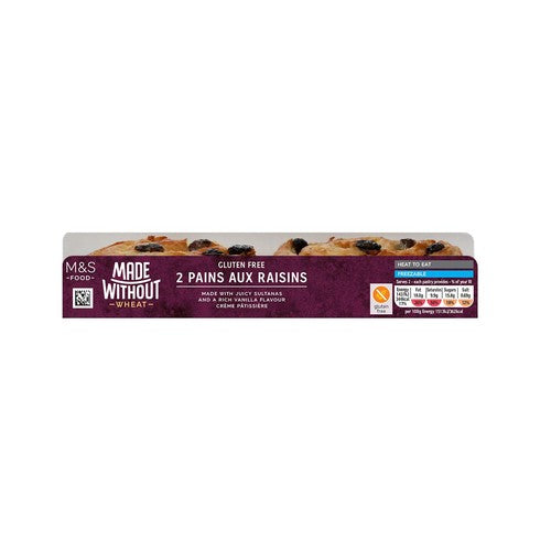 M&S gluten free pain aux raisins pastry 2 pack, imported from the UK