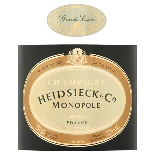 Heidsieck Monopole Champagne Grande Cuvee NV 75cl, UK version