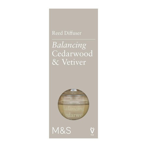 M&S Cedarwood Vetiver Reed Diffuser 80ml, imported from the UK