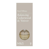 M&S Cedarwood Vetiver Reed Diffuser 80ml, imported from the UK