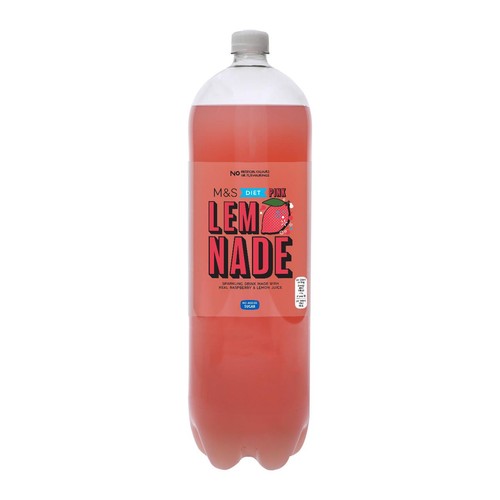 M&S Diet Pink Lemonade carbonated soft drink, imported from the UK