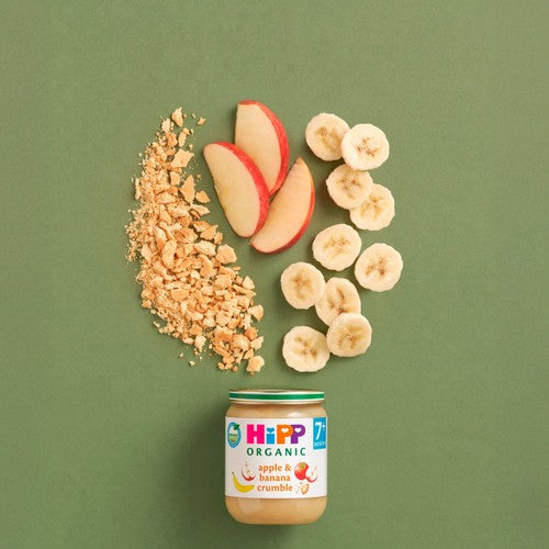 HiPP Organic apple and banana crumble baby food 160g, UK version