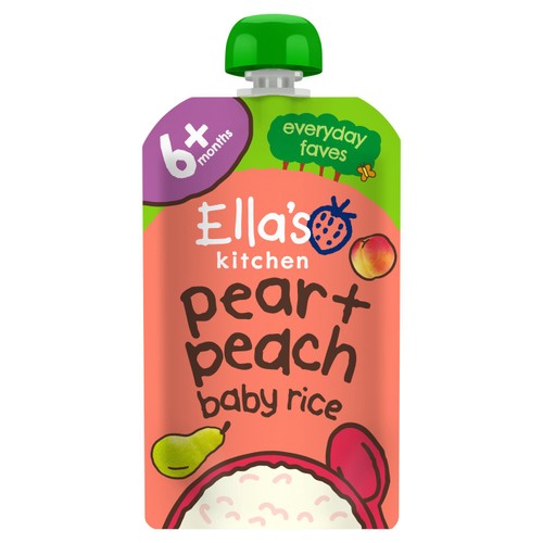 Ella's Kitchen pear and peach baby rice puree 120g - British product