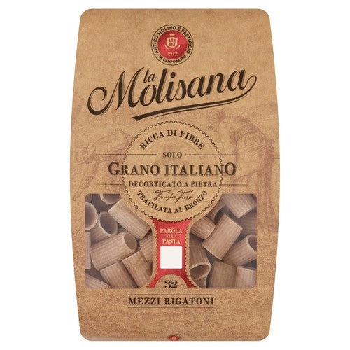 La Molisana wholewheat rigatoni pasta 500g, imported from the UK