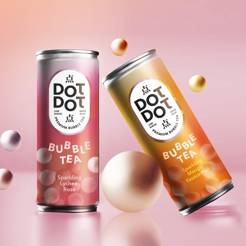 Dot Dot mango passionfruit bubble tea 250ml - British product