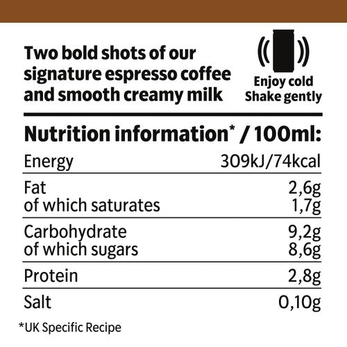 Starbucks Doubleshot Espresso Iced Coffee four pack (British brand)