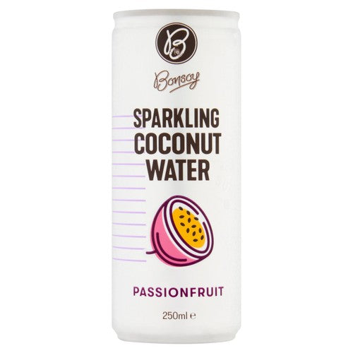 Bonsoy sparkling coconut water with passion fruit 250ml - British product