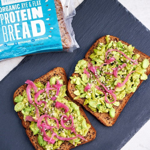 Profusion Protein Bread Rye & Flax 250g, imported from the UK