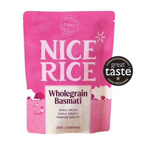 Nice Rice Wholegrain Basmati Rice 250g, imported from the UK