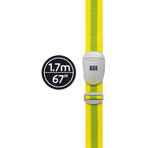 Go Travel yellow and green combi luggage strap, UK version
