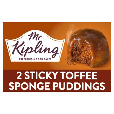M&S Mr Kipling Sticky Toffee Sponge Pudding 2 Pack- Buy online at McGrocer
