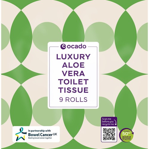 Ocado aloe vera toilet tissue 9 rolls, imported from the UK