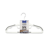 Addis non-slip plastic clothes hangers white and grey pack of 5, imported from the UK