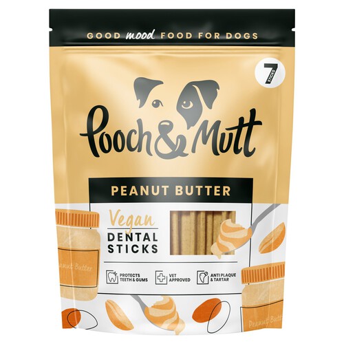 Pooch and Mutt Peanut Butter Dental Sticks For Dogs