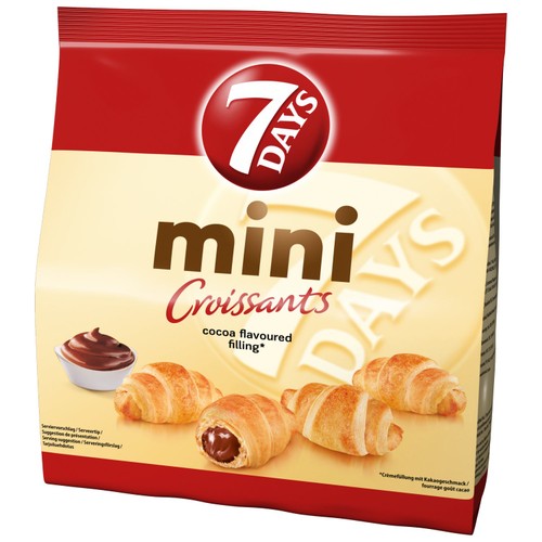 7 Days mini croissant with cocoa filling pouch - British product