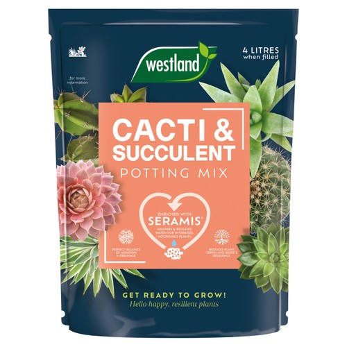 Peat-Free Cacti and Succulent Potting Mix with Seramis Granules and Sand, 4L