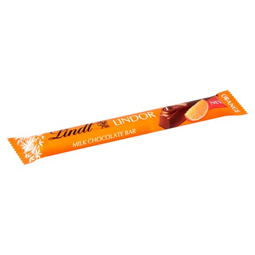 Lindt chocolate bar milk orange 38g, UK version