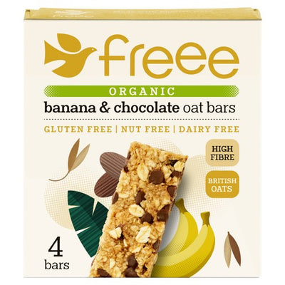 M&S Freee Organic Gluten Free Choc Chip & Banana Oat Snack Bars 4 x 35g- Buy online at McGrocer