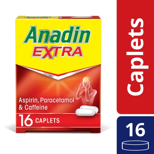Anadin Extra pain relief caplets 16s, UK version
