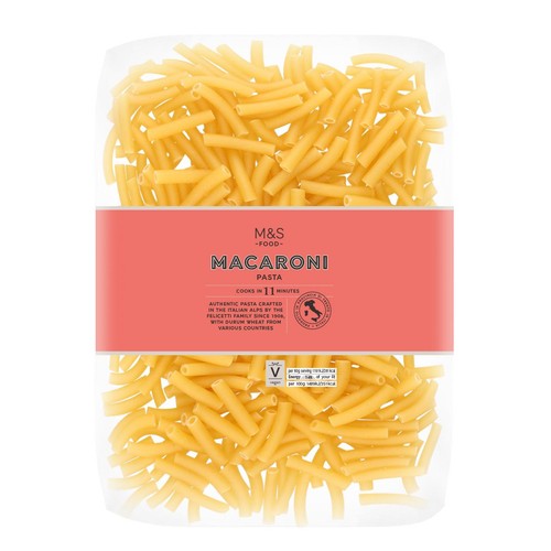 M&S macaroni pasta 500g, imported from the UK