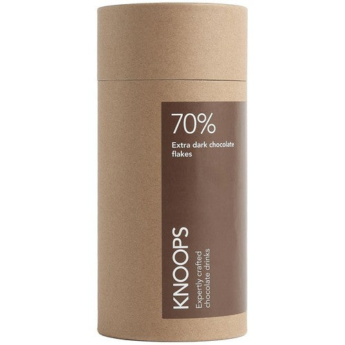 Knoops 70% extra dark hot chocolate flakes 250g, UK version