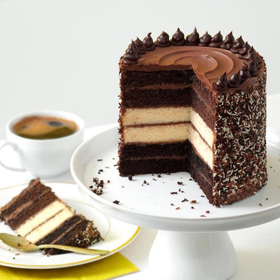 M&S M&S Milk, Dark & White Chocolate Layer Cake 1.4kg- Buy online at McGrocer