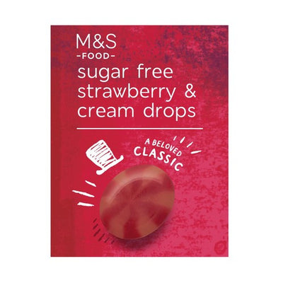 M&S M&S Sugar Free Strawberry & Cream Drops Sugar-Free Hard Boiled Sweets 42g- Buy online at McGrocer