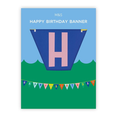 M&S Happy Birthday bunting banner 3m, imported from the UK