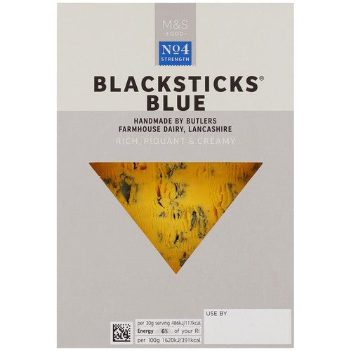 M&S Blacksticks Blue Cheese 150g, imported from the UK