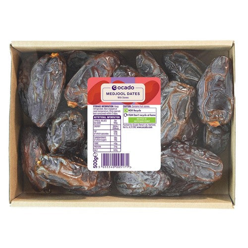 Ocado Medjool dates with stones 500g, imported from the UK