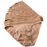MS Collection Cotton Lycra  Lace Knickers 5 Pack 16 Rose Quartz