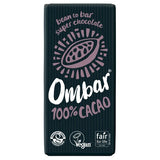 OMBAR 100% Cacao dark chocolate bar 70g, imported from the UK