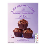 M&S chocolate muffin mix box with dark chocolate chunks - British product