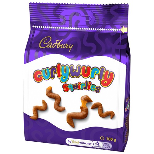 Cadbury Curly Wurly Squirlies milk chocolate with caramel centre 100g - British product