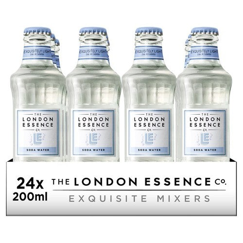 London Essence Co. soda water with sodium bicarbonate 200ml glass bottle, UK version