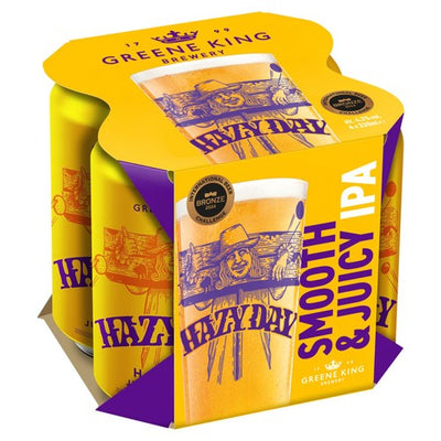 M&S Greene King Hazy Day Hazy IPA Craft Beer 4 x 330ml- Buy online at McGrocer