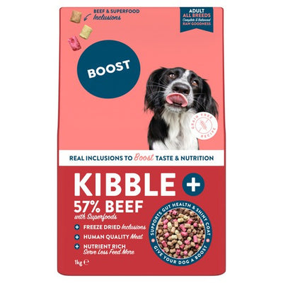 M&S Boost Pet Kibble Plus Real Beef & Superfood Freeze Dried Inclusions Dry Dog Food 1kg- Buy online at McGrocer