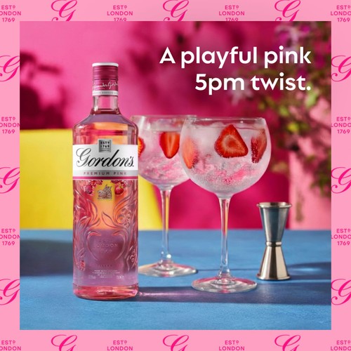 Gordon's Premium Pink flavoured gin 1L, UK version
