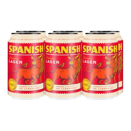 M&S Spanish lager 6 x 330ml cans, imported from the UK