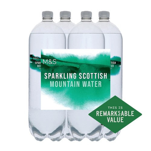 M&S Scottish Mountain Sparkling Water 2L, imported from the UK