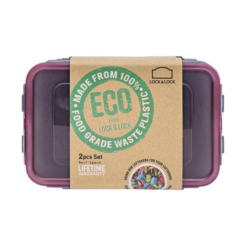 LocknLock Eco food storage containers 1L and 1.4L set, UK version