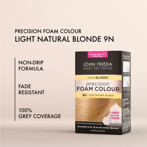 John Frieda Precision Foam hair dye in Light Natural Blonde, UK version