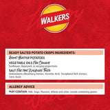 Walkers Ready Salted crisps 12x25g (British brand)